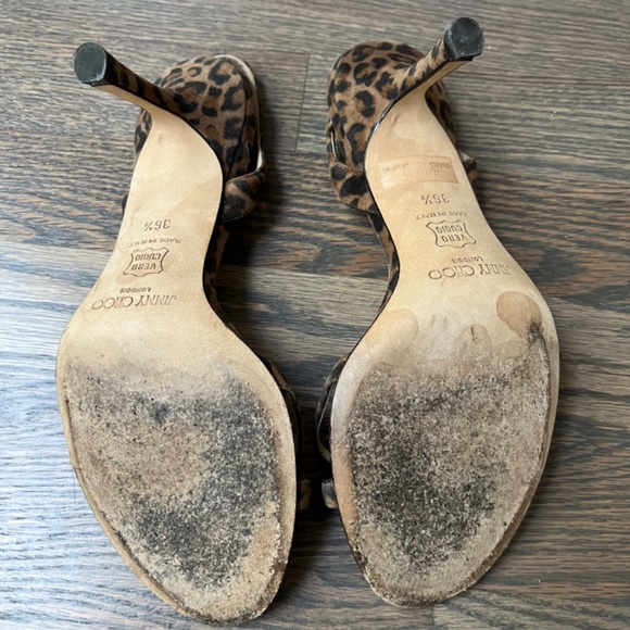 Jimmy Choo Suede Leopard Print Slingback Sandals - Picture 7 of 7